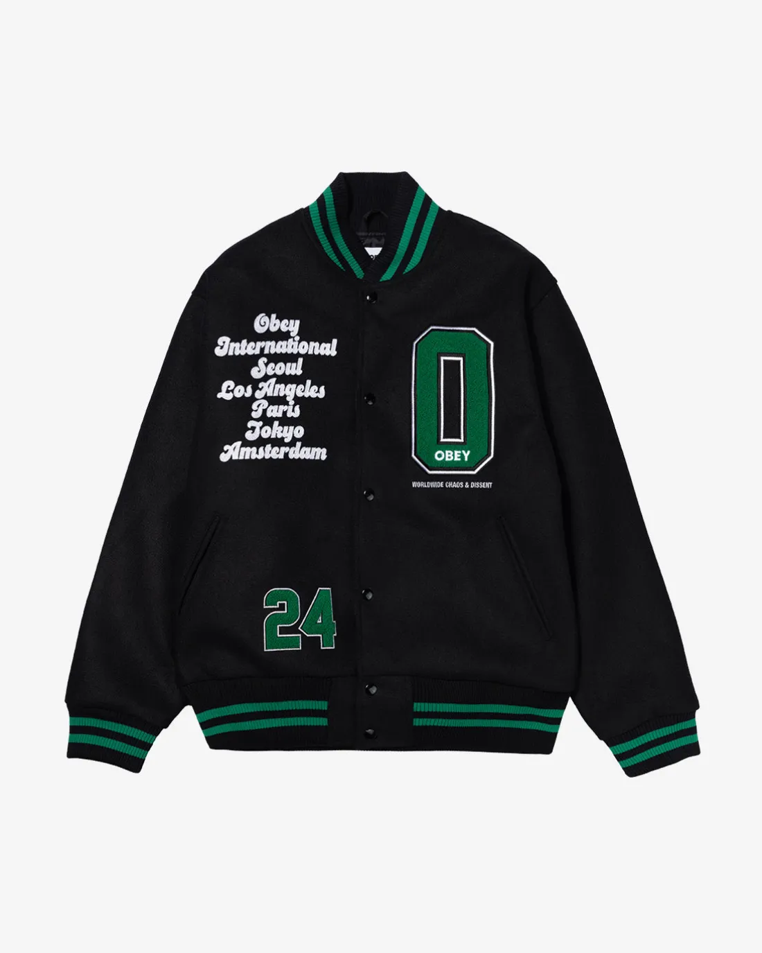 AMSTERDAM INTERNATIONAL VARSITY JACKET*OBEY Clothing Outlet