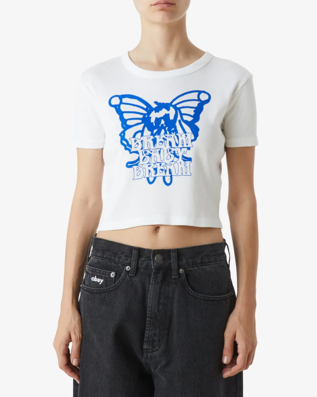 DREAM BABY DREAM CROPPED RIB T-SHIRT*OBEY Clothing Outlet