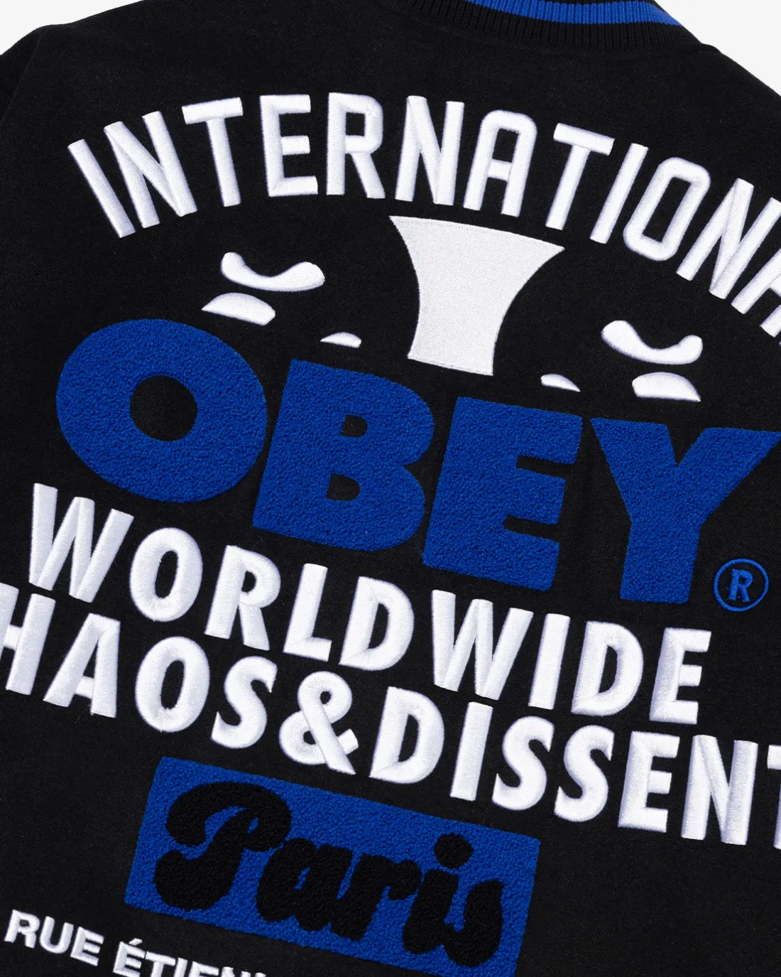 PARIS INTERNATIONAL VARSITY JACKET*OBEY Clothing Outlet