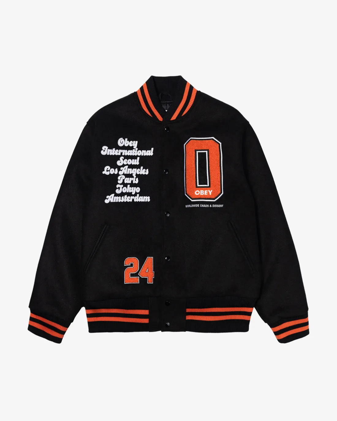 SEOUL INTERNATIONAL VARSITY JACKET*OBEY Clothing Cheap