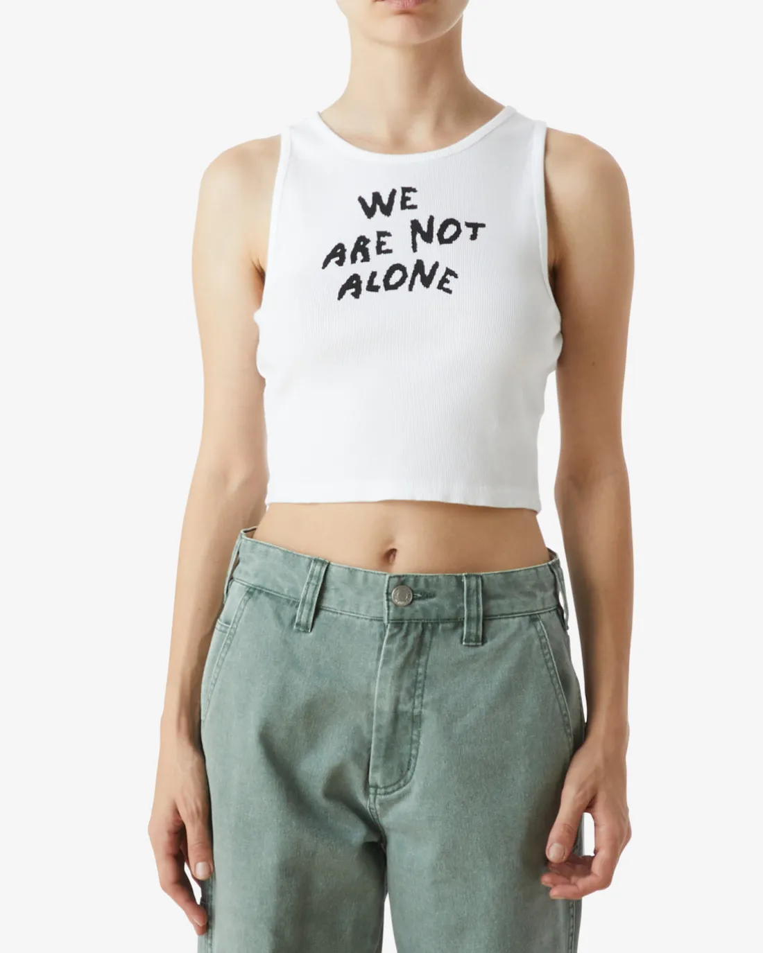 WE ARE NOT ALONE RIB TANK*OBEY Clothing Cheap